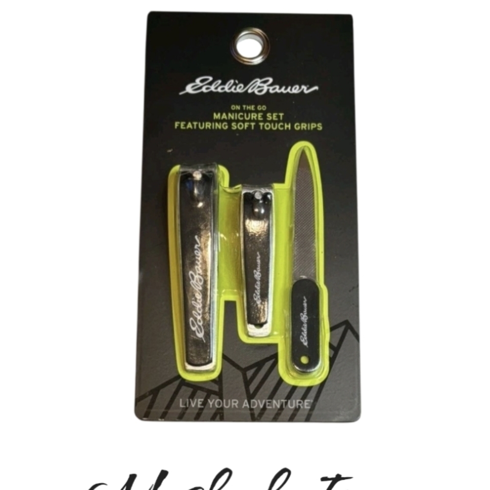 Eddie Bauer On The Go 3 Piece Manicure Set with soft touch anti-slip grip